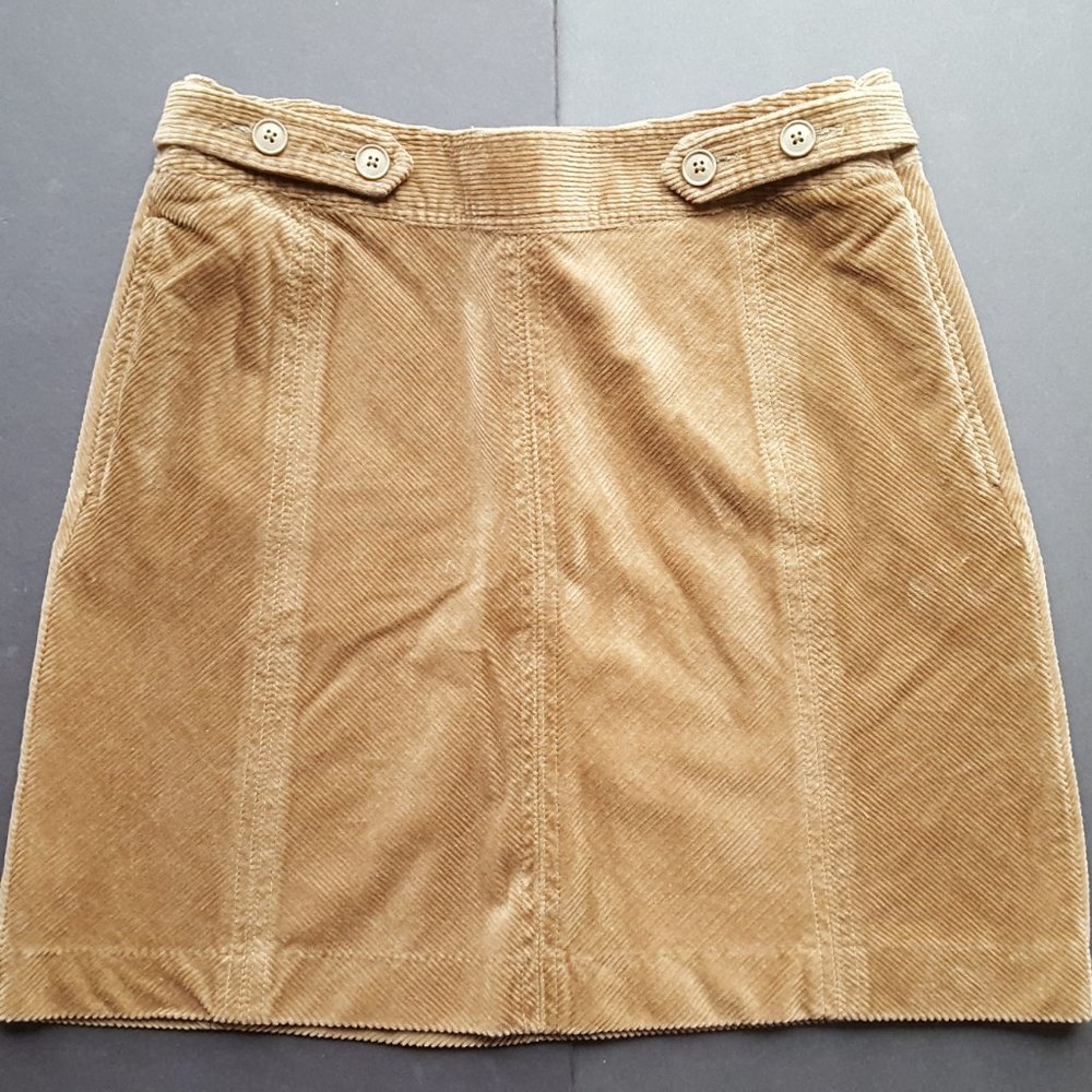 Corduroy A-Line Skirt Charter Club Size 8 Ashbury Brown